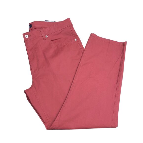 Size 40x30 Roundtree & Yorke Stretch Pants Straight Fit Casual Berry Color Denim - Picture 3 of 12
